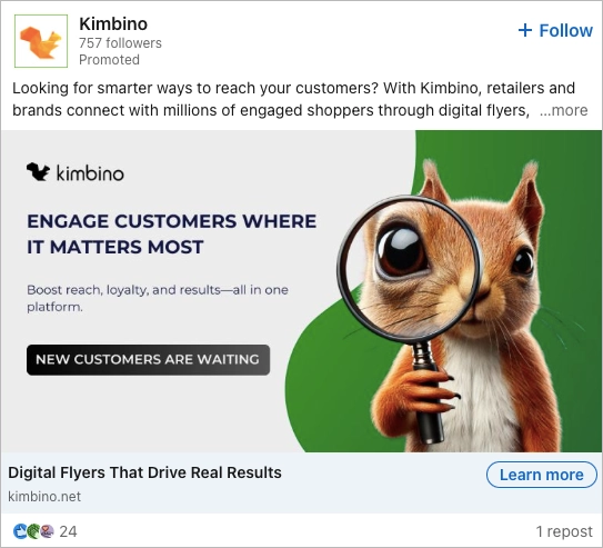 exemple d'annonce linkedin à image unique