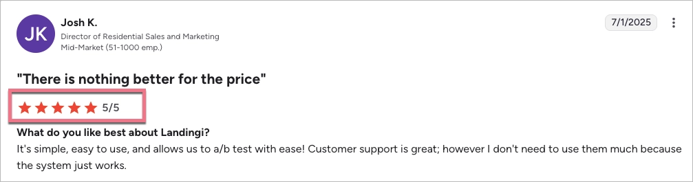 Critiques de Landingi