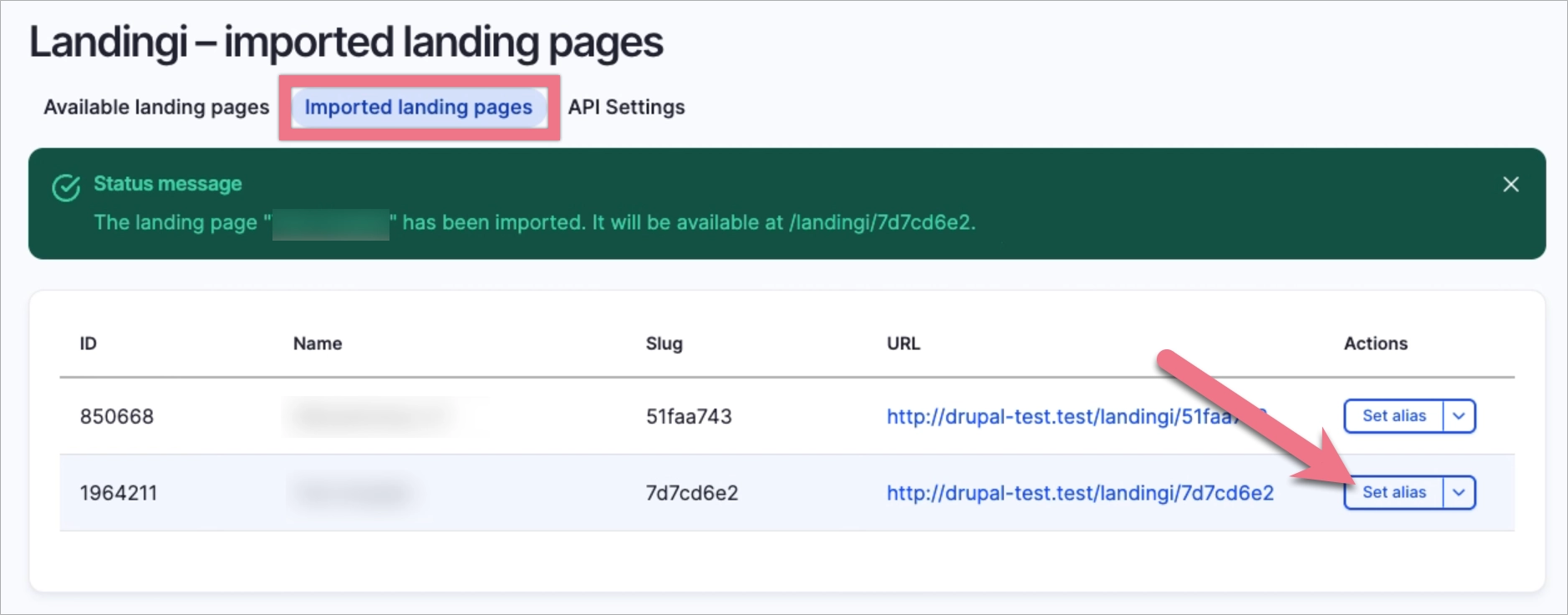 Landing pages imported from Landingi