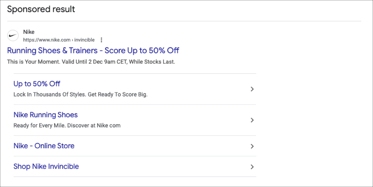 Le texte publicitaire parfait pour les promotions limitées dans le temps - Nike