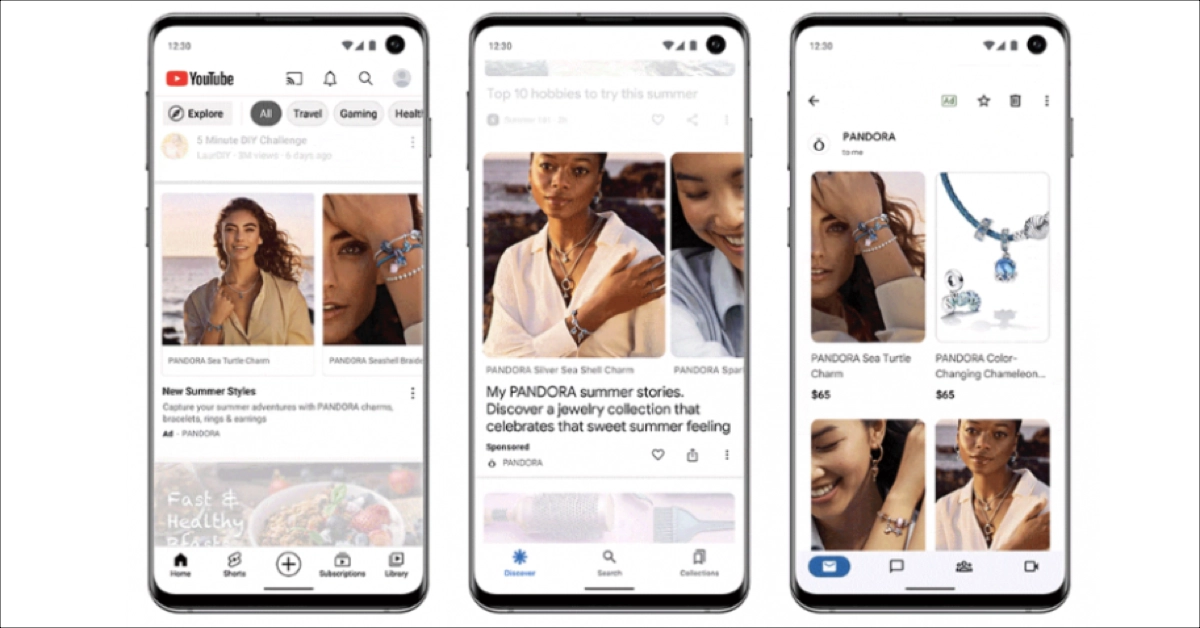 Campagnes publicitaires PMax - formats adaptés à différents emplacements publicitaires