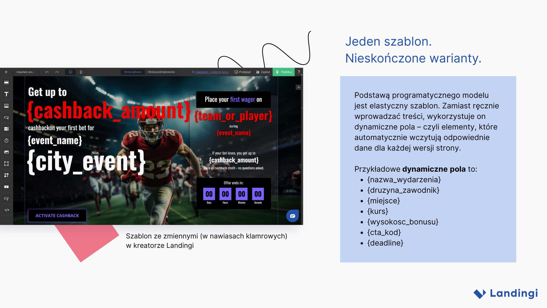 Przykładowe zmienne dla stron programatycznych