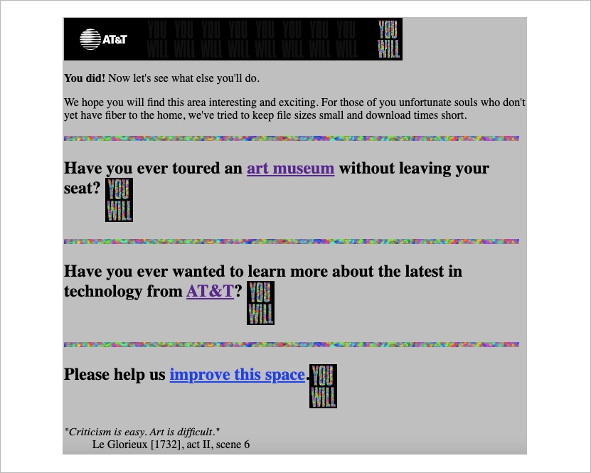 den f&oslash;rste landing page.
