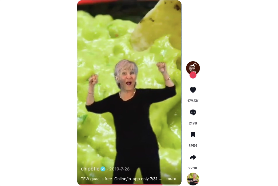 exemple de publicité pour la reprise de la marque tiktok