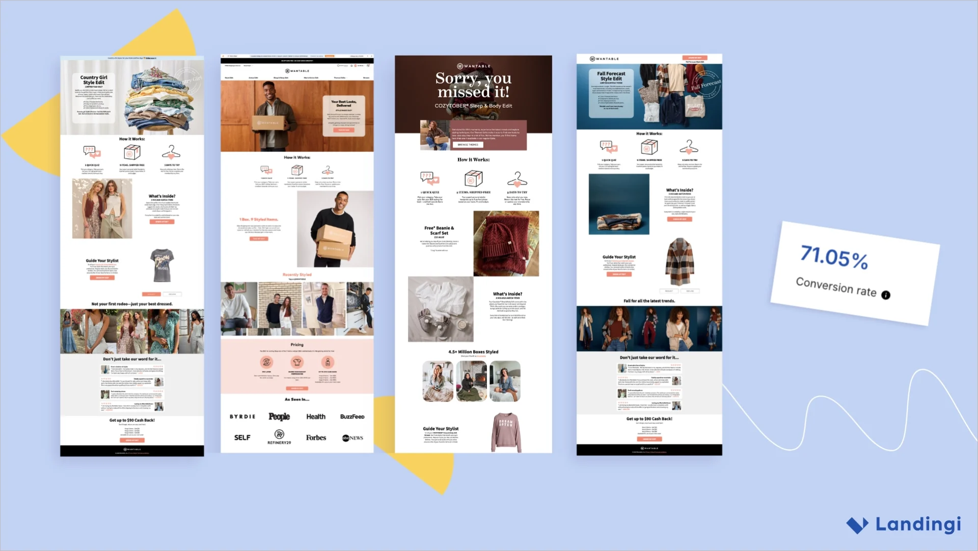 souhaitable landing pages
