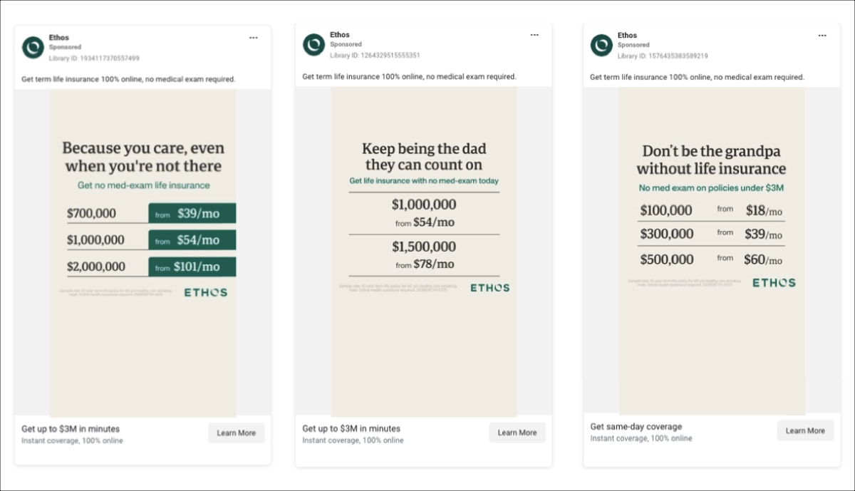 static ad example – Ethos