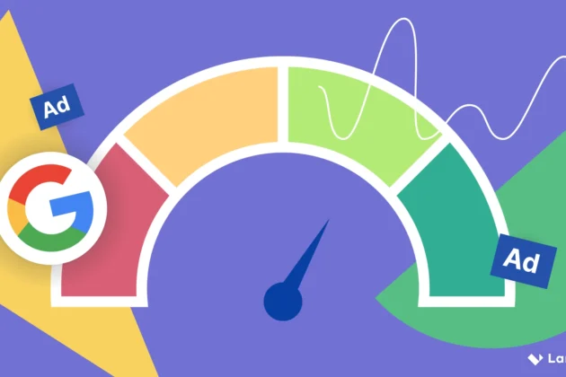 Google Ads Quality Score meter with ad quality indicators