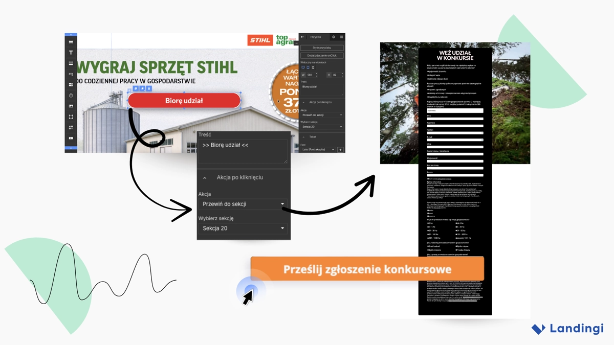 P&aacute;gina del concurso AgroHorti Media con un bot&oacute;n y un formulario