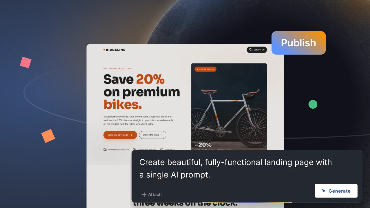 AI landing page generation with Lunar in Landingi