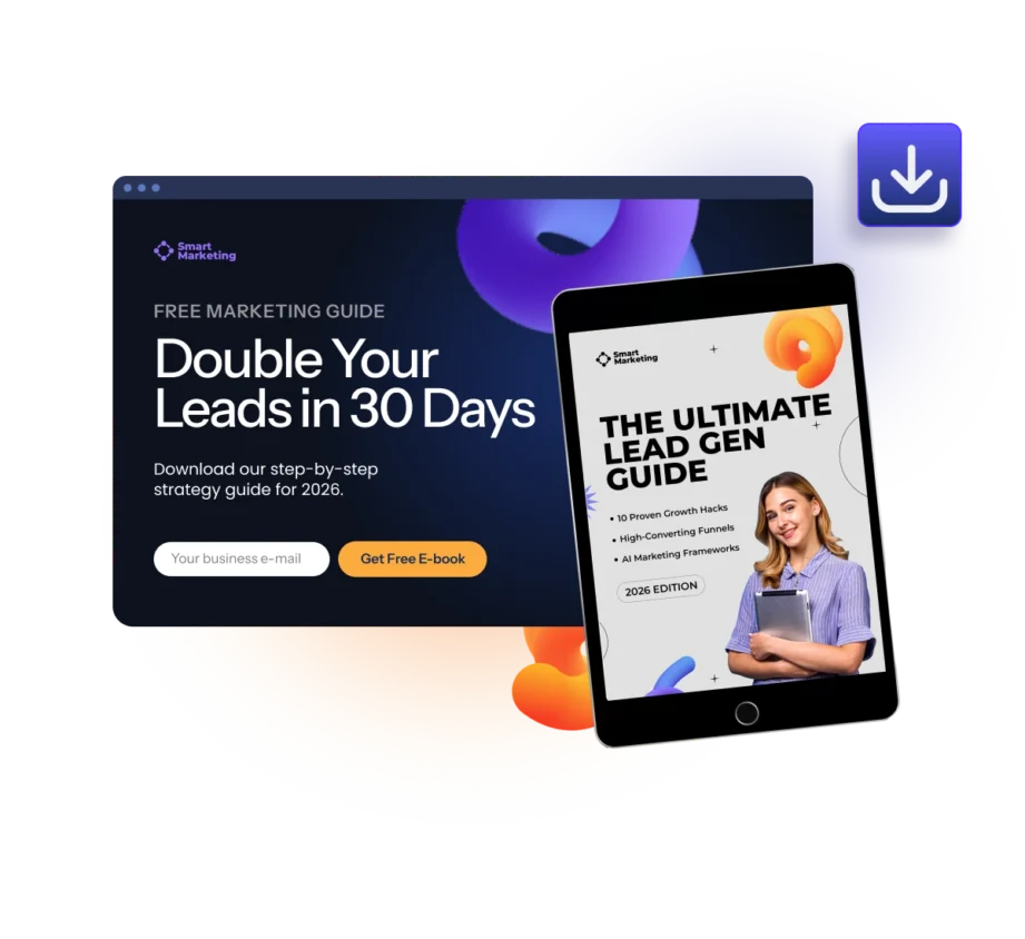 Lead generation landing page with downloadable ebook