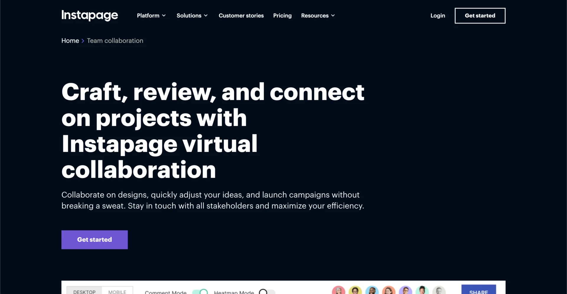 Instapage for marketing teams