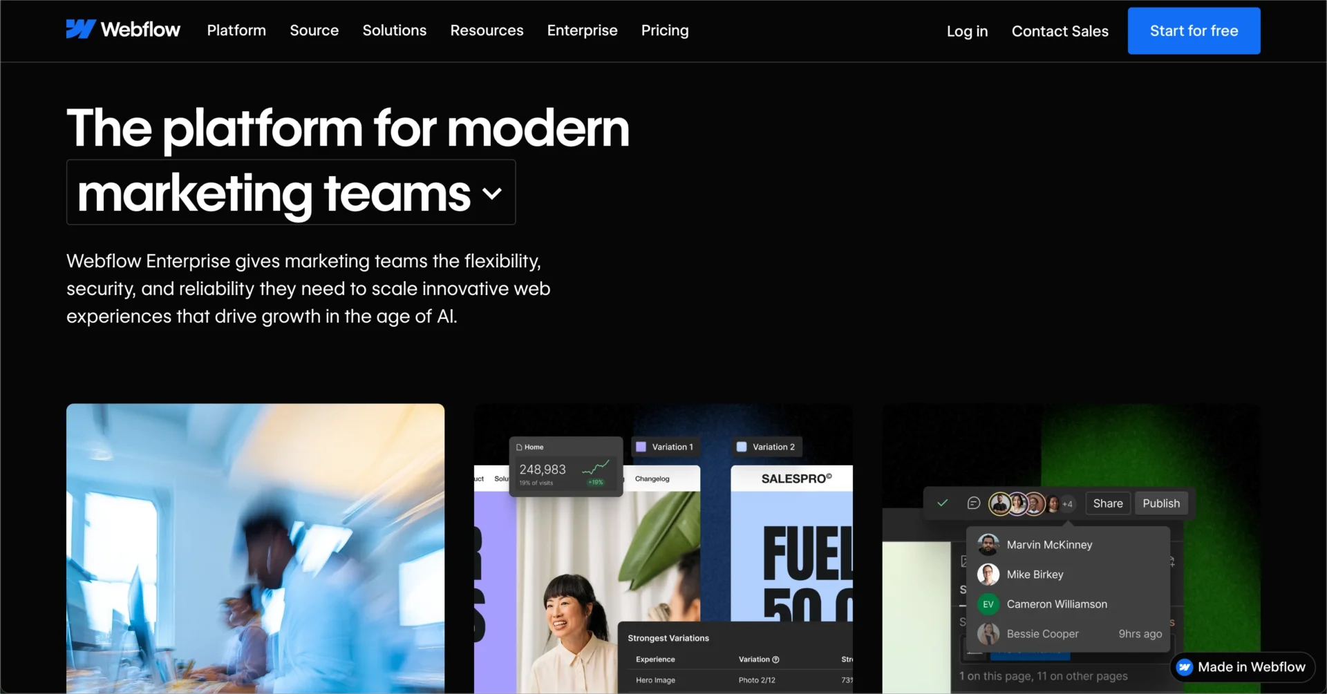 Webflow for teams